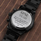 First Anniversary Gift for Him - 1st Anniversary Gift for Husband Black Watch with engraved design