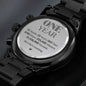 First Anniversary Gift for Him - 1st Anniversary Gift for Husband Black Watch with engraved design