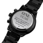 First Anniversary Gift for Him - 1st Anniversary Gift for Husband Black Watch with engraved design