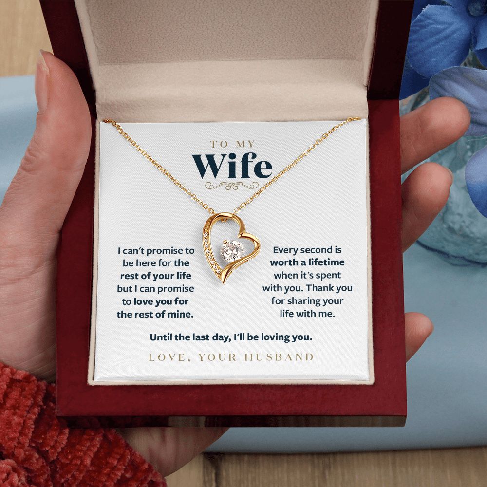 To My Wife - Until the Last Day I will be loving you - Message Card Necklace Gift