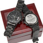 First Anniversary Gift for Him - 1st Anniversary Gift for Husband Black Watch with engraved design