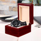 First Anniversary Gift for Him - 1st Anniversary Gift for Husband Black Watch with engraved design