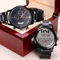 First Anniversary Gift for Him - 1st Anniversary Gift for Husband Black Watch with engraved design