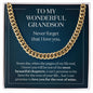 My Grandson a Beautiful Chapter - Gift from Grandparent to Grandson - Cuban Link Necklace