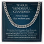 Our Grandson A Beautiful Chapter - Gift for Grandson from Grandparents - Cuban Link Necklace