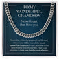 My Grandson a Beautiful Chapter - Gift from Grandparent to Grandson - Cuban Link Necklace
