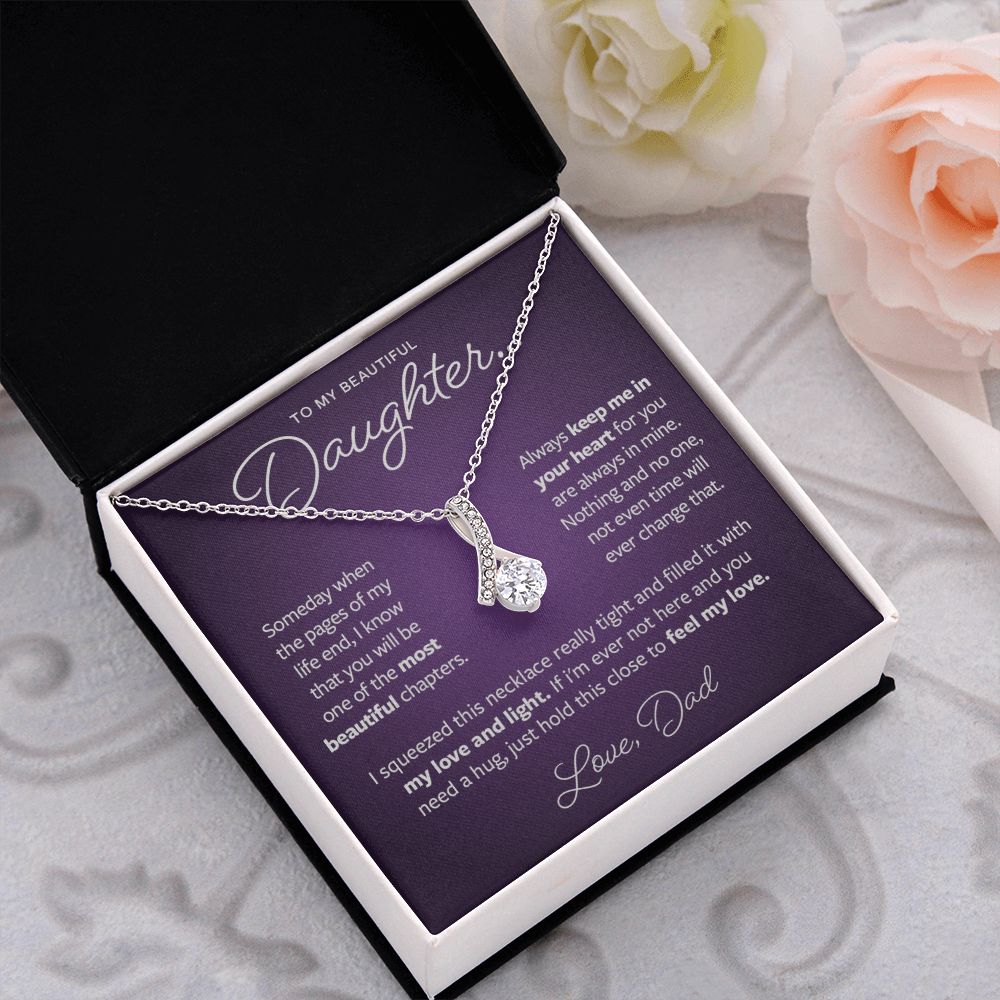 Always Keep me in your Heart Gold Necklace - Dad to Daughter Gift