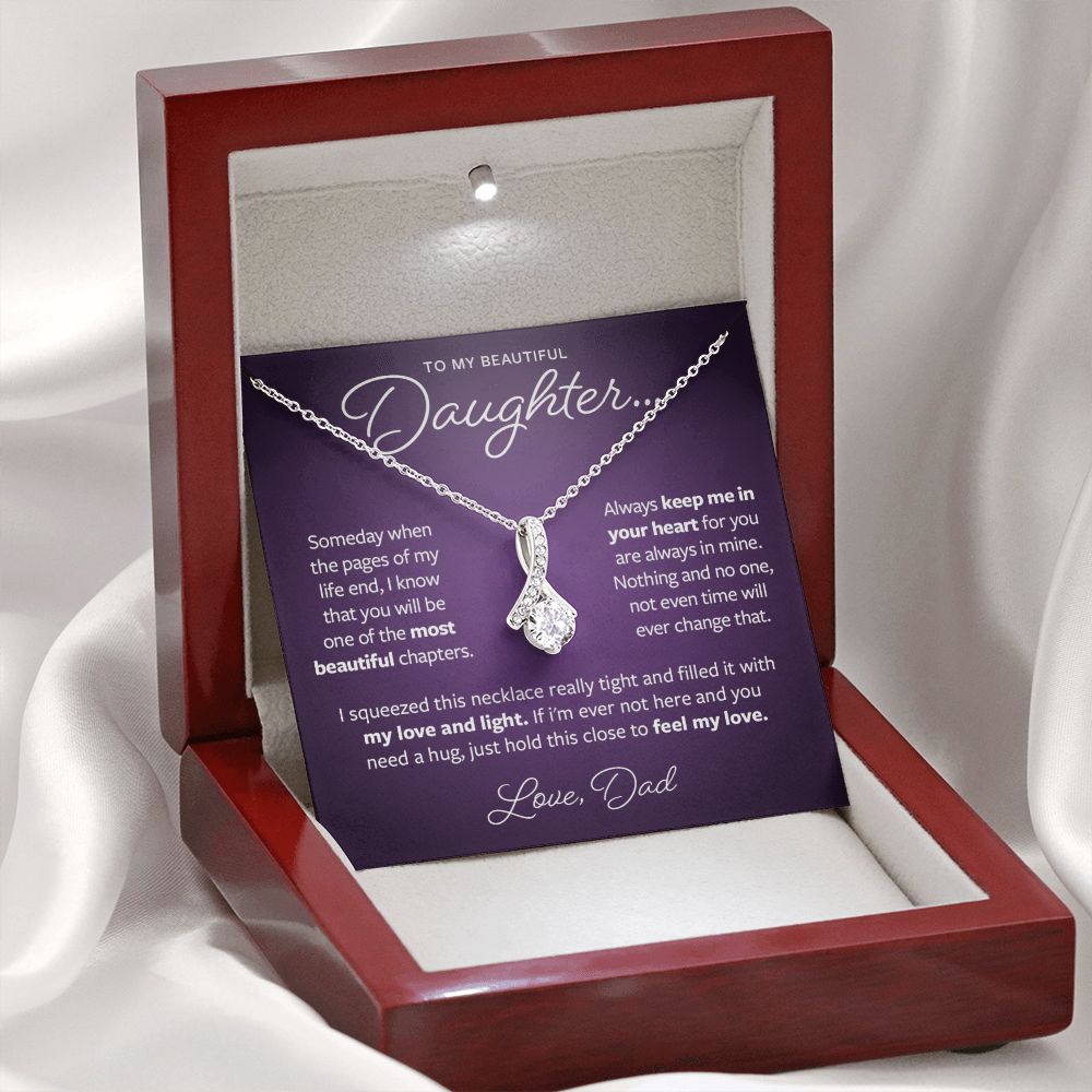 Always Keep me in your Heart Gold Necklace - Dad to Daughter Gift
