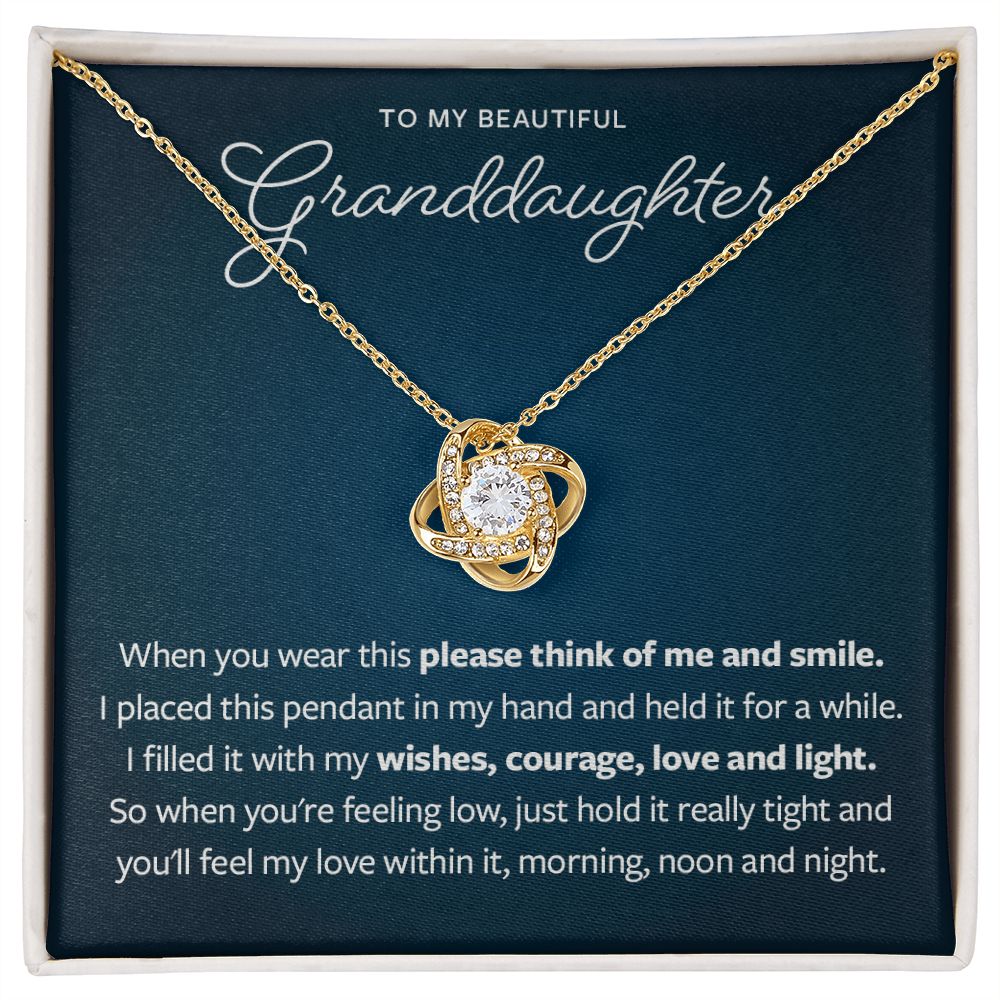 Please think of me and smile - Gift From Grandparent to Granddaughter