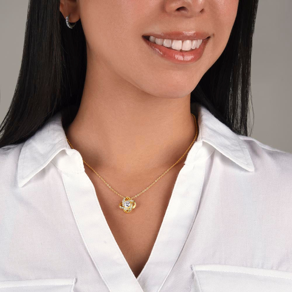 Gift for Wife - I Can't Live Without You - Love Knot Necklace