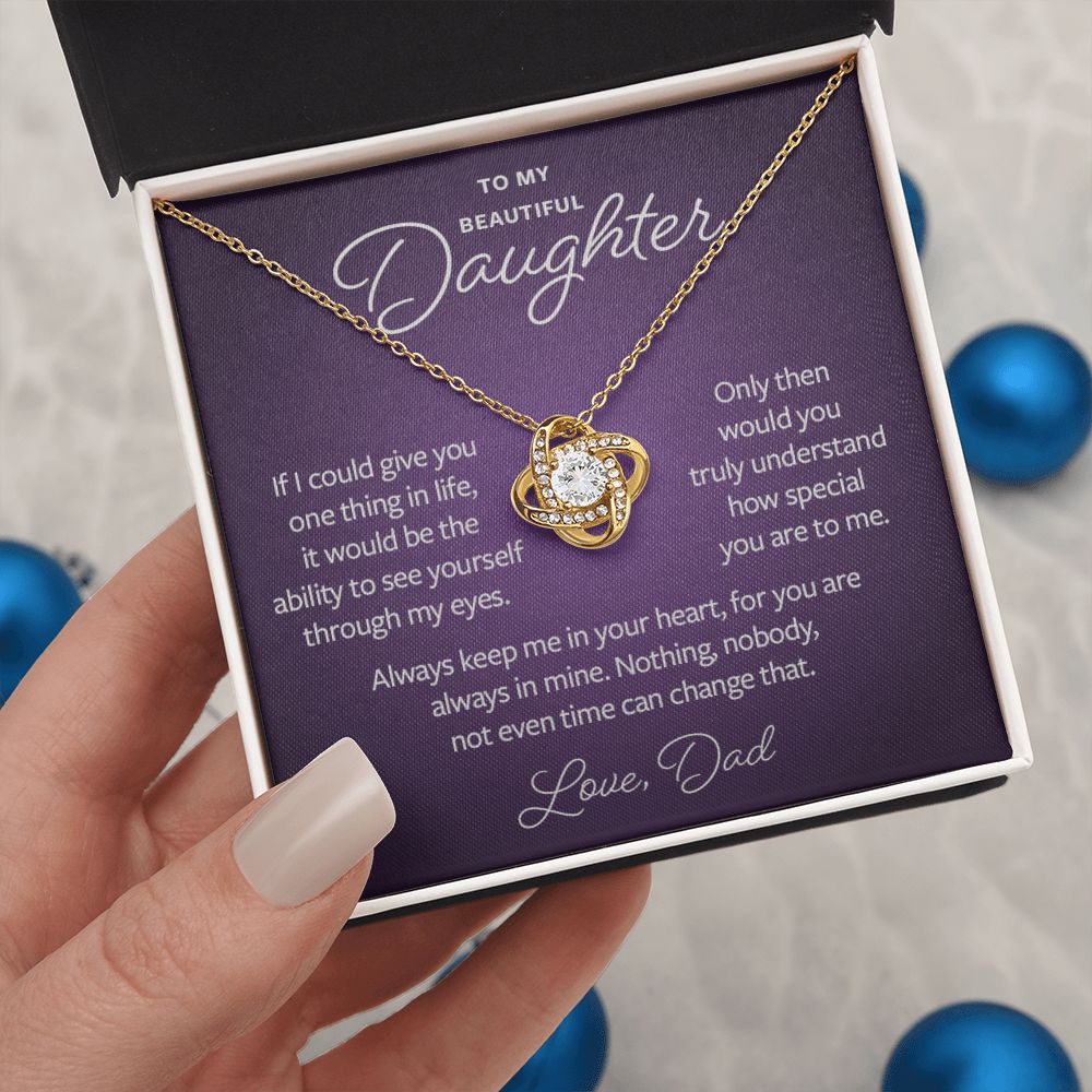 Gift for Daughter from Dad - Keep me in your heart necklace