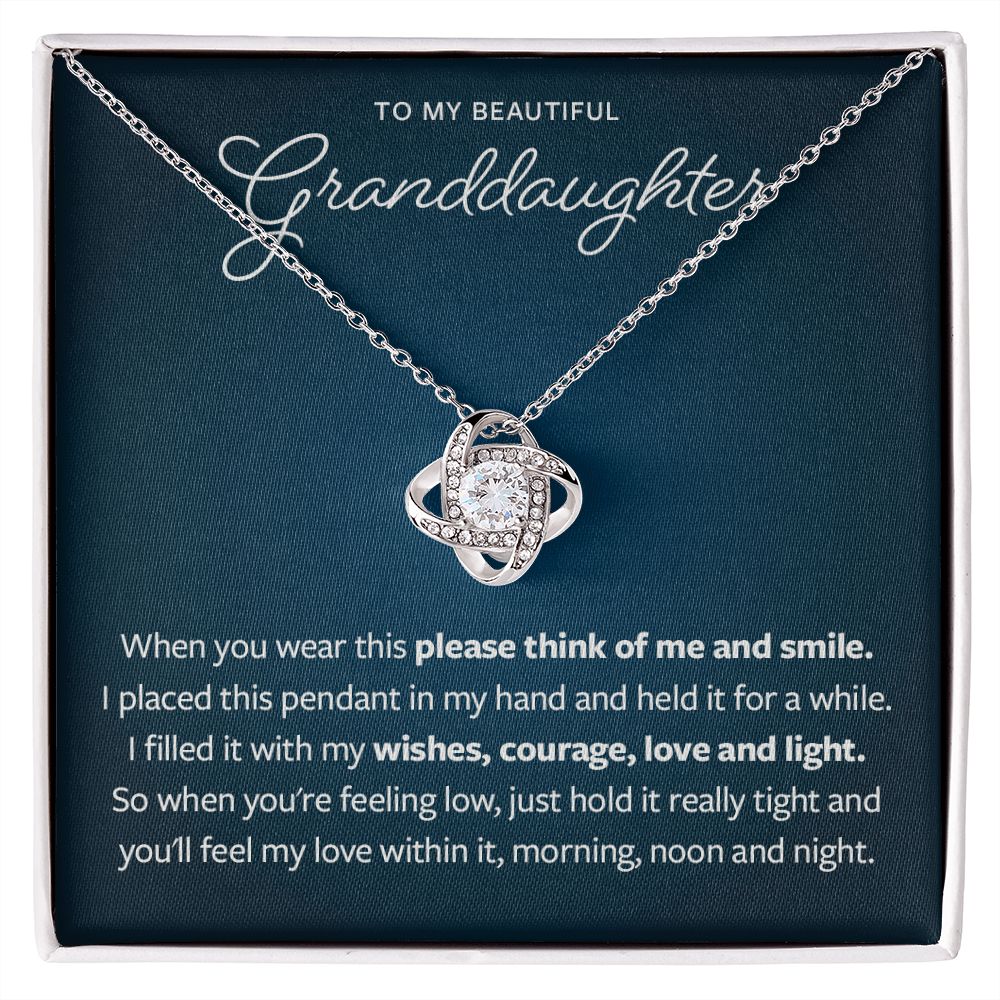 Please think of me and smile - Gift From Grandparent to Granddaughter