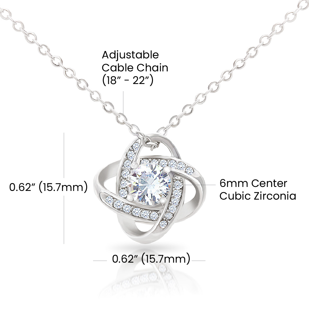 Gift for Wife - I Can't Live Without You - Love Knot Necklace