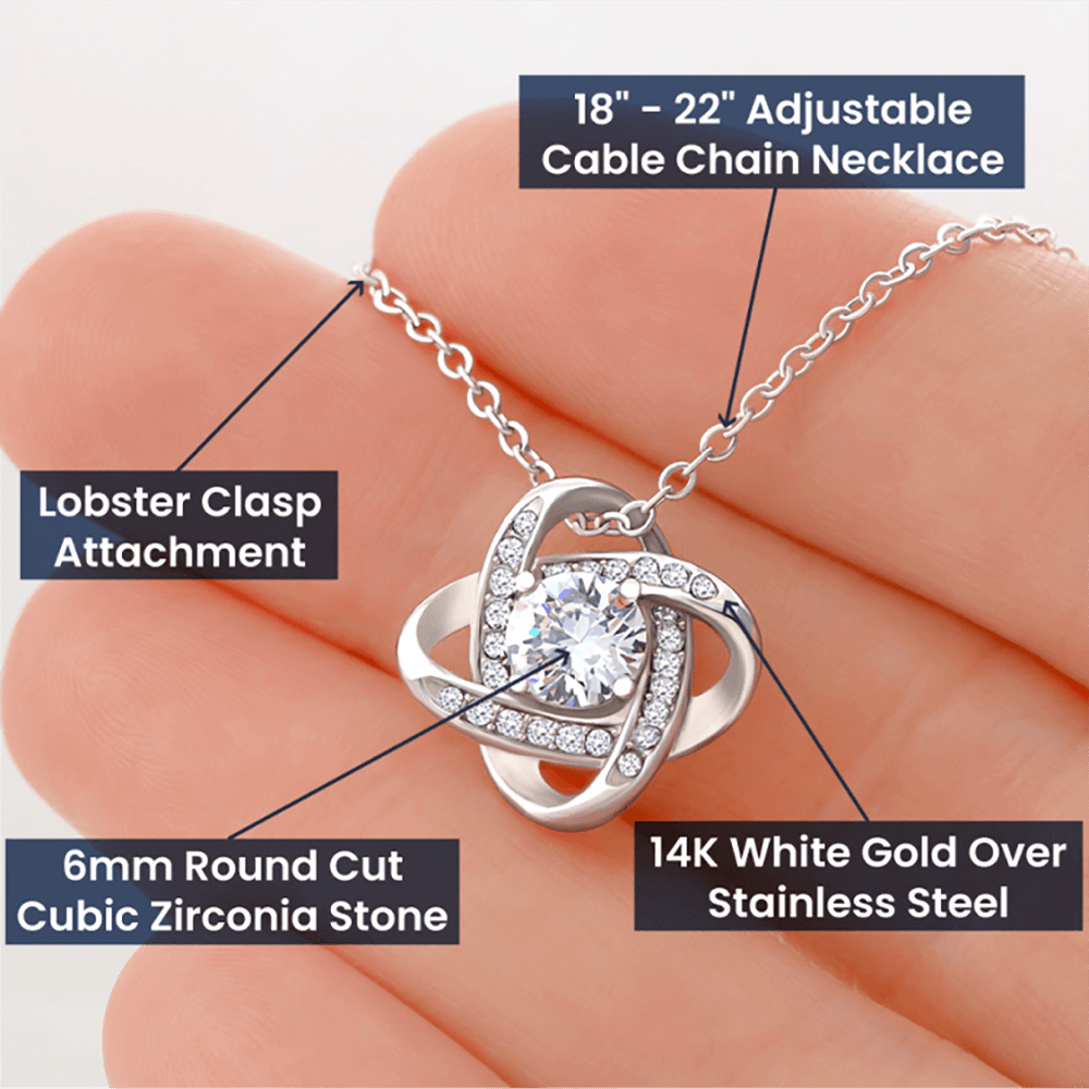 Gift for Wife - I Can't Live Without You - Love Knot Necklace