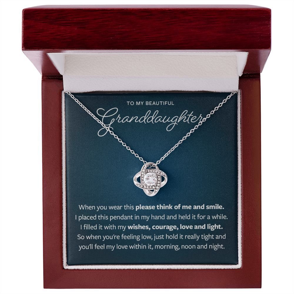 Please think of me and smile - Gift From Grandparent to Granddaughter
