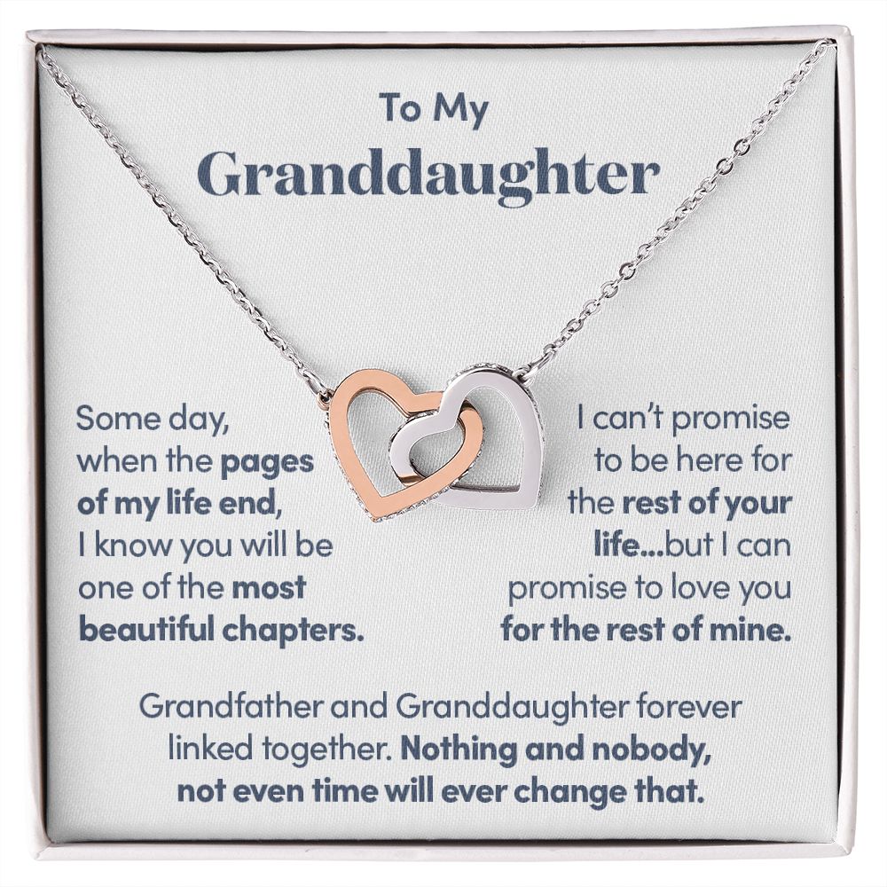 Grandfather and Granddaughter Forever Linked - Necklace