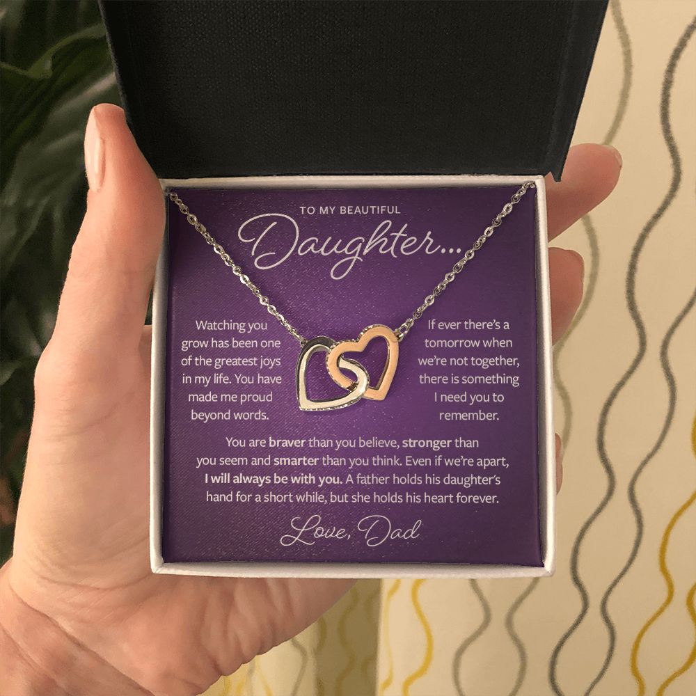 Gift from Dad to Daughter - Braver, Stronger and Smarter Necklace