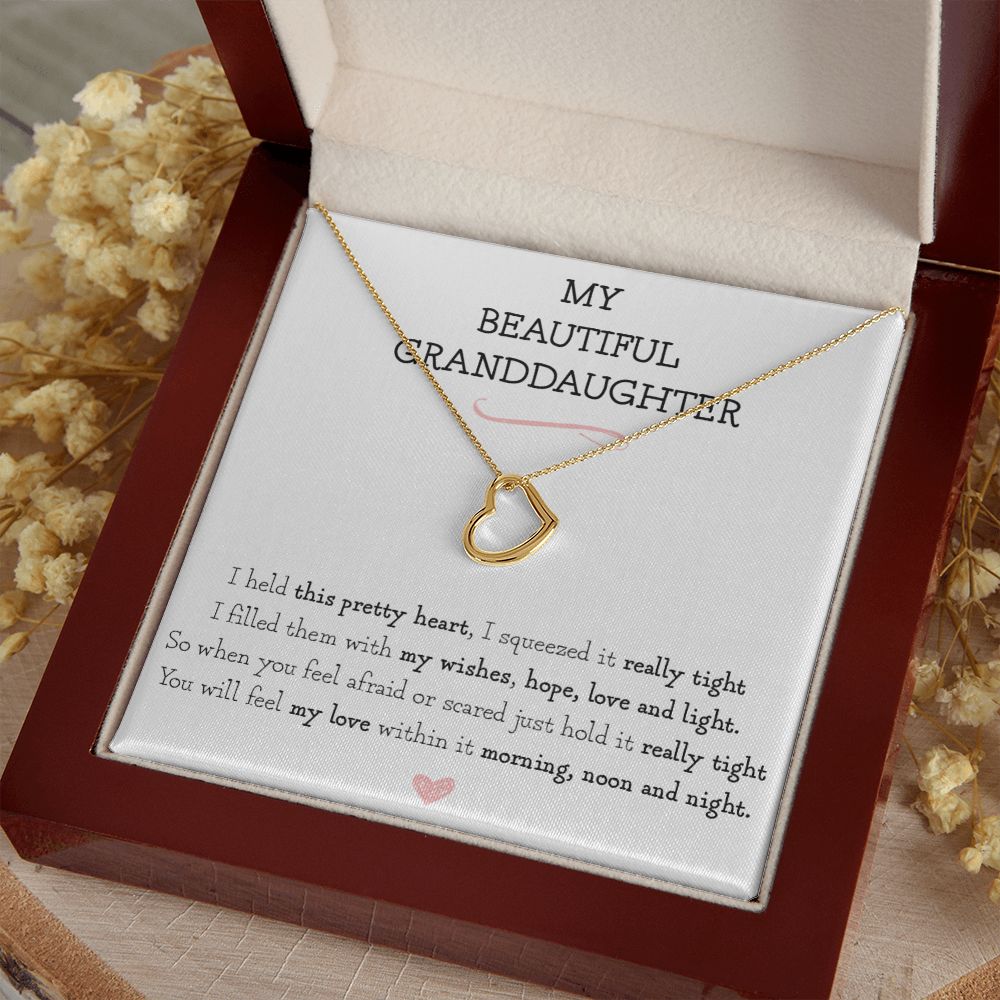 Gift for Granddaughter - I Held This Pretty Heart Necklace