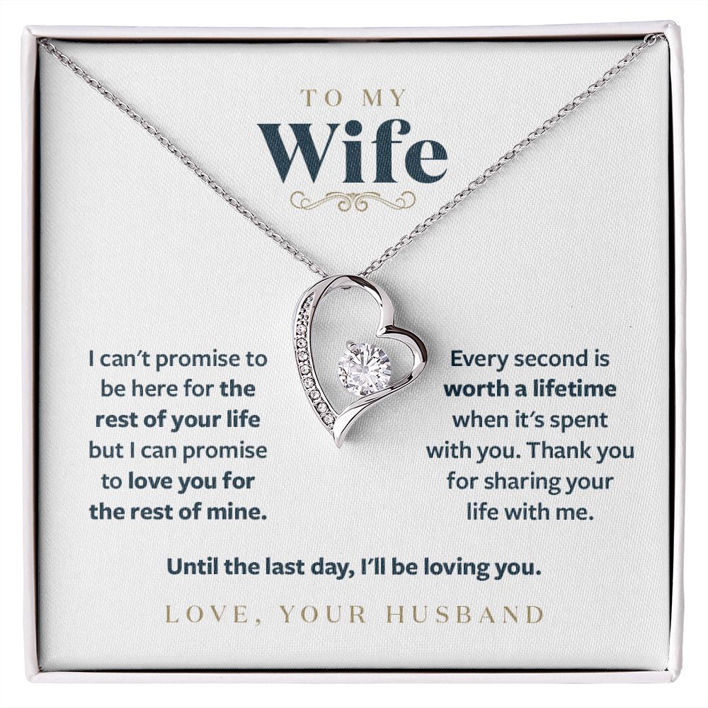 To My Wife - Until the Last Day I will be loving you - Message Card Necklace Gift