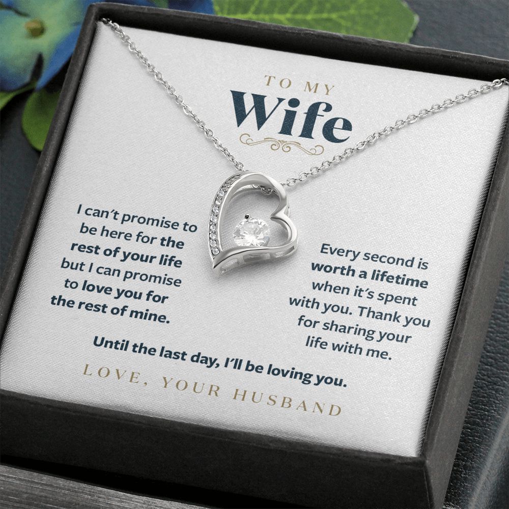 To My Wife - Until the Last Day I will be loving you - Message Card Necklace Gift
