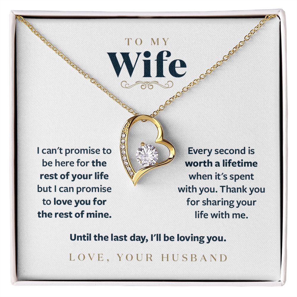 To My Wife - Until the Last Day I will be loving you - Message Card Necklace Gift
