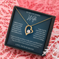 To my Stunning Wife - I Can't Live Without You - Message Card Necklace Gift