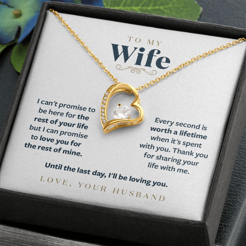 To My Wife - Until the Last Day I will be loving you - Message Card Necklace Gift