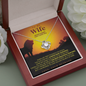 To My Wife - This Old Lion Will Always Have Your Back - Message Card Necklace