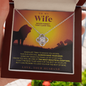 To My Wife - This Old Lion Will Always Have Your Back - Message Card Necklace