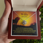 To My Wife - This Old Lion Will Always Have Your Back - Message Card Necklace