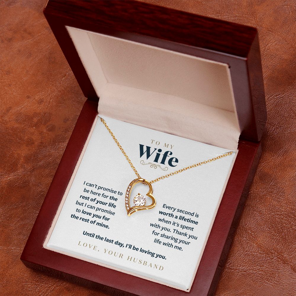 To My Wife - Until the Last Day I will be loving you - Message Card Necklace Gift