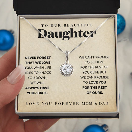 Gift for Daughter from Mom and Dad - We will Always Have Your Back Necklace