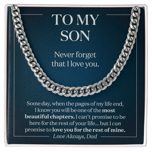My Son The Most Beautiful Chapter - Gift from Dad to Son - Cuban Link Necklace