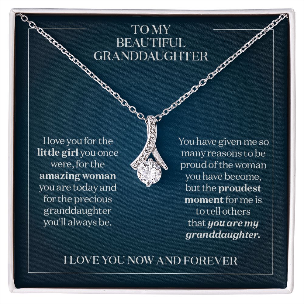 Proud of my Granddaughter - Gift for Granddaughter from Grandparent - Necklace