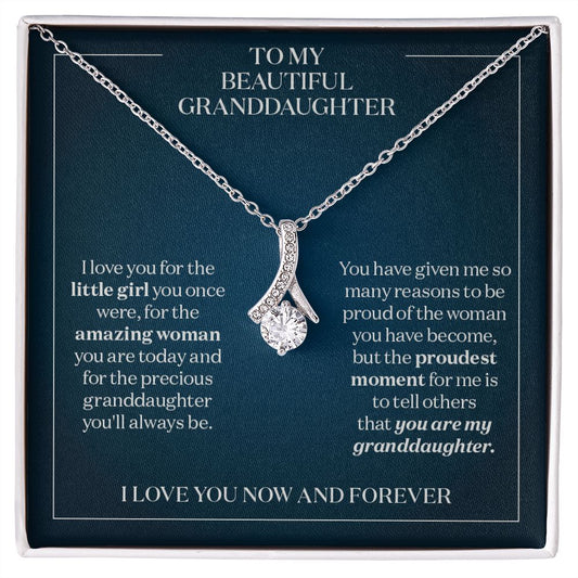 Proud of my Granddaughter - Gift for Granddaughter from Grandparent - Necklace