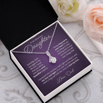 Always Keep me in your Heart Gold Necklace - Dad to Daughter Gift