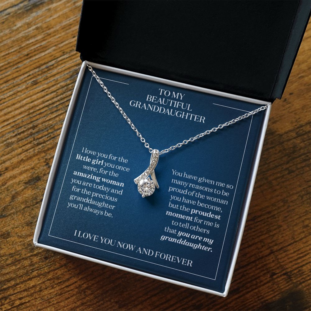 Proud of my Granddaughter - Gift for Granddaughter from Grandparent - Necklace