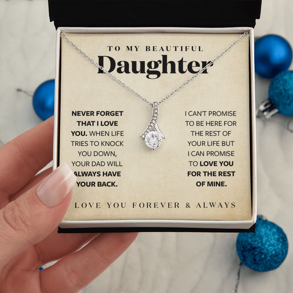 Gift for Daughter from Dad - I will Always Have Your Back Necklace
