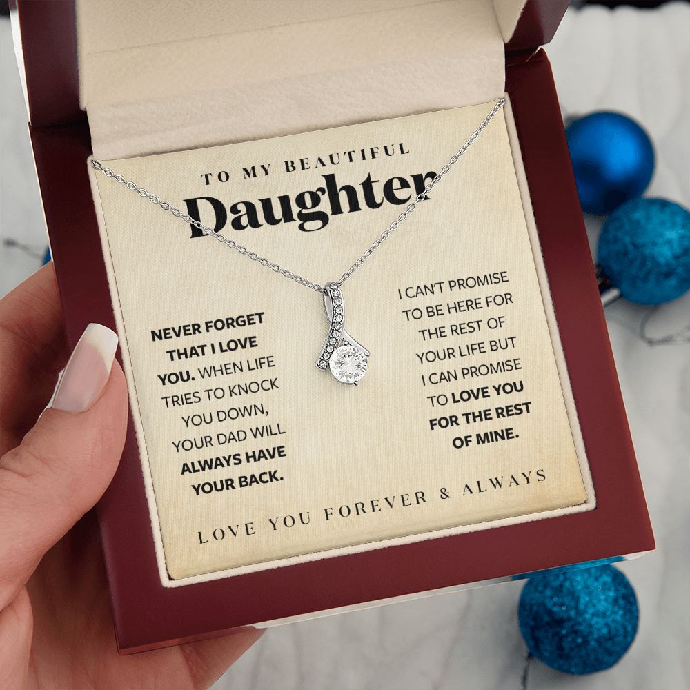Gift for Daughter from Dad - I will Always Have Your Back Necklace