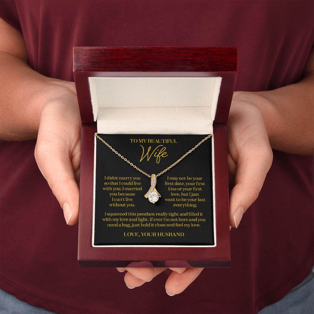Gift for Wife - I can't live without you - Gold Necklace