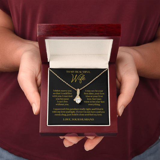 Gift for Wife - I can't live without you - Gold Necklace