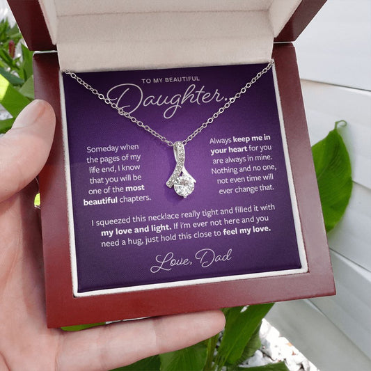 Always Keep me in your Heart Gold Necklace - Dad to Daughter Gift