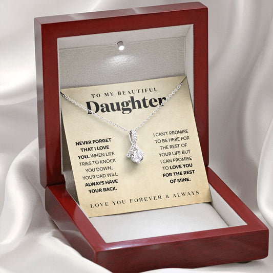 Gift for Daughter from Dad - I will Always Have Your Back Necklace