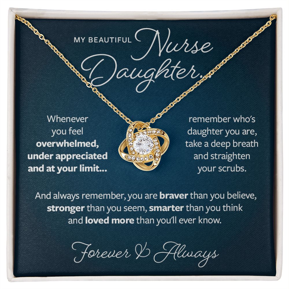 Gift for Nurse Daughter - Braver Stronger Smarter Necklace