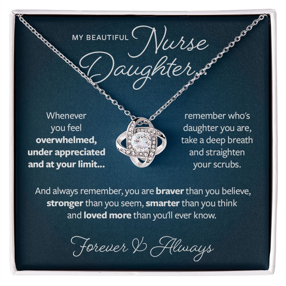 Gift for Nurse Daughter - Braver Stronger Smarter Necklace