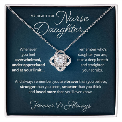 Gift for Nurse Daughter - Braver Stronger Smarter Necklace