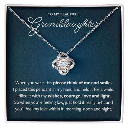 Please think of me and smile - Gift From Grandparent to Granddaughter