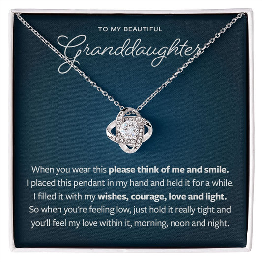 Please think of me and smile - Gift From Grandparent to Granddaughter
