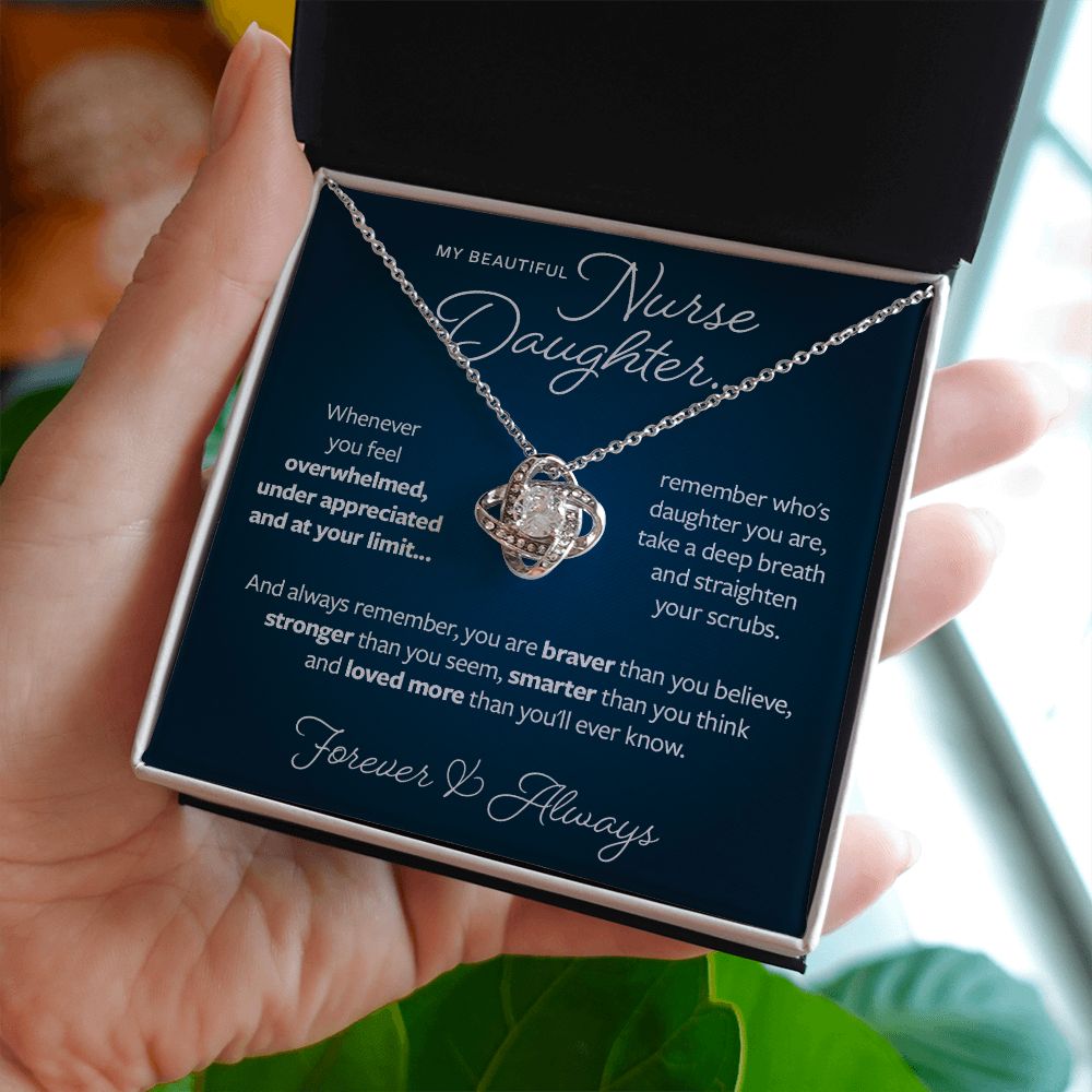 Gift for Nurse Daughter - Braver Stronger Smarter Necklace