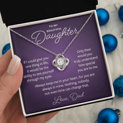 Gift for Daughter from Dad - Keep me in your heart necklace